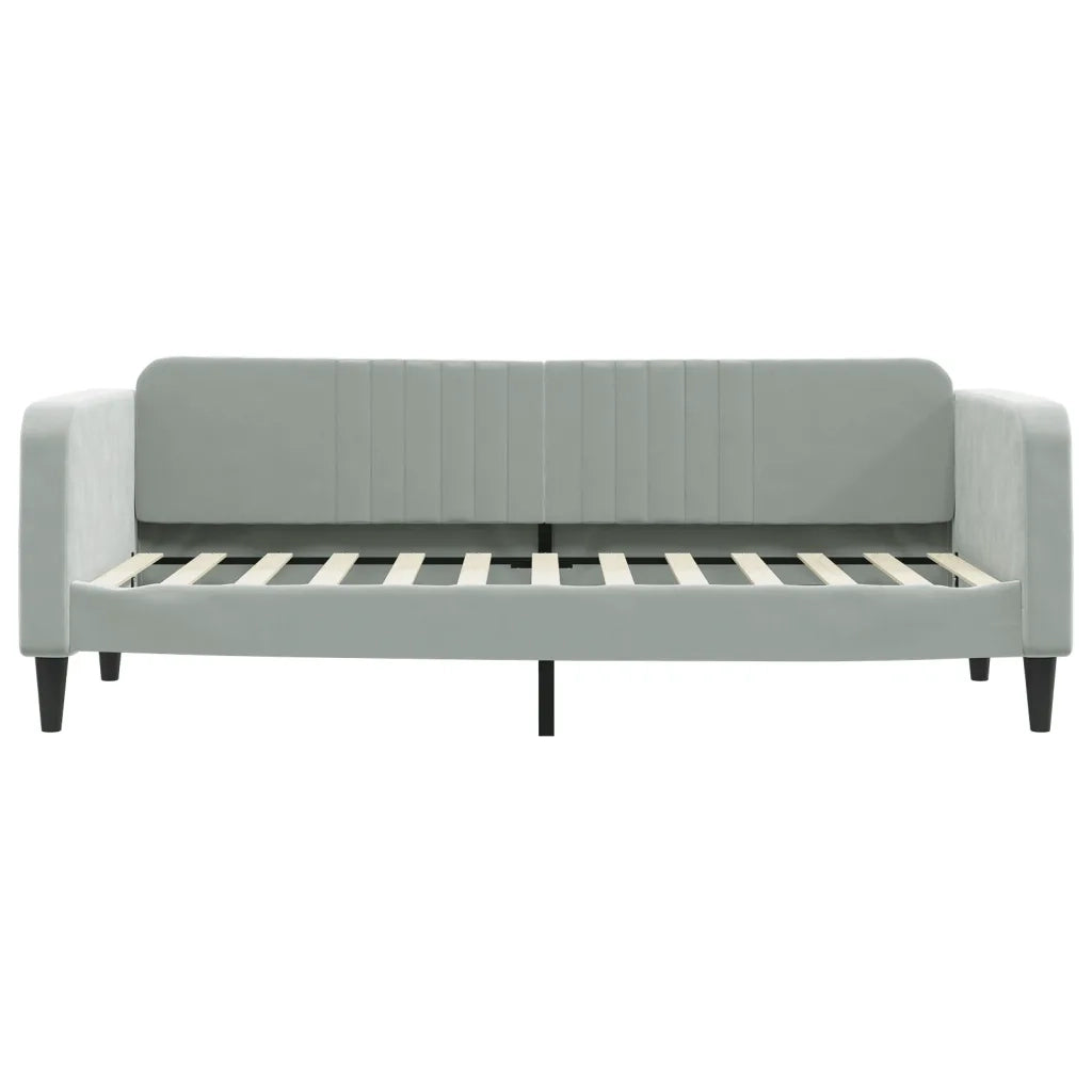 Divano Letto con Letto Estraibile Grigio Chiaro 80x200 Velluto 3197056