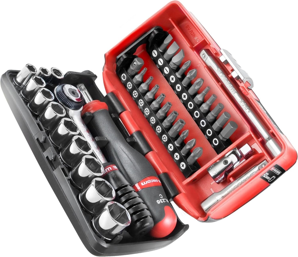 R2NANO.PG - Set utensili da lavoro inserti 1/4” e set chiavi a bussola per avvitatura 38 pz.