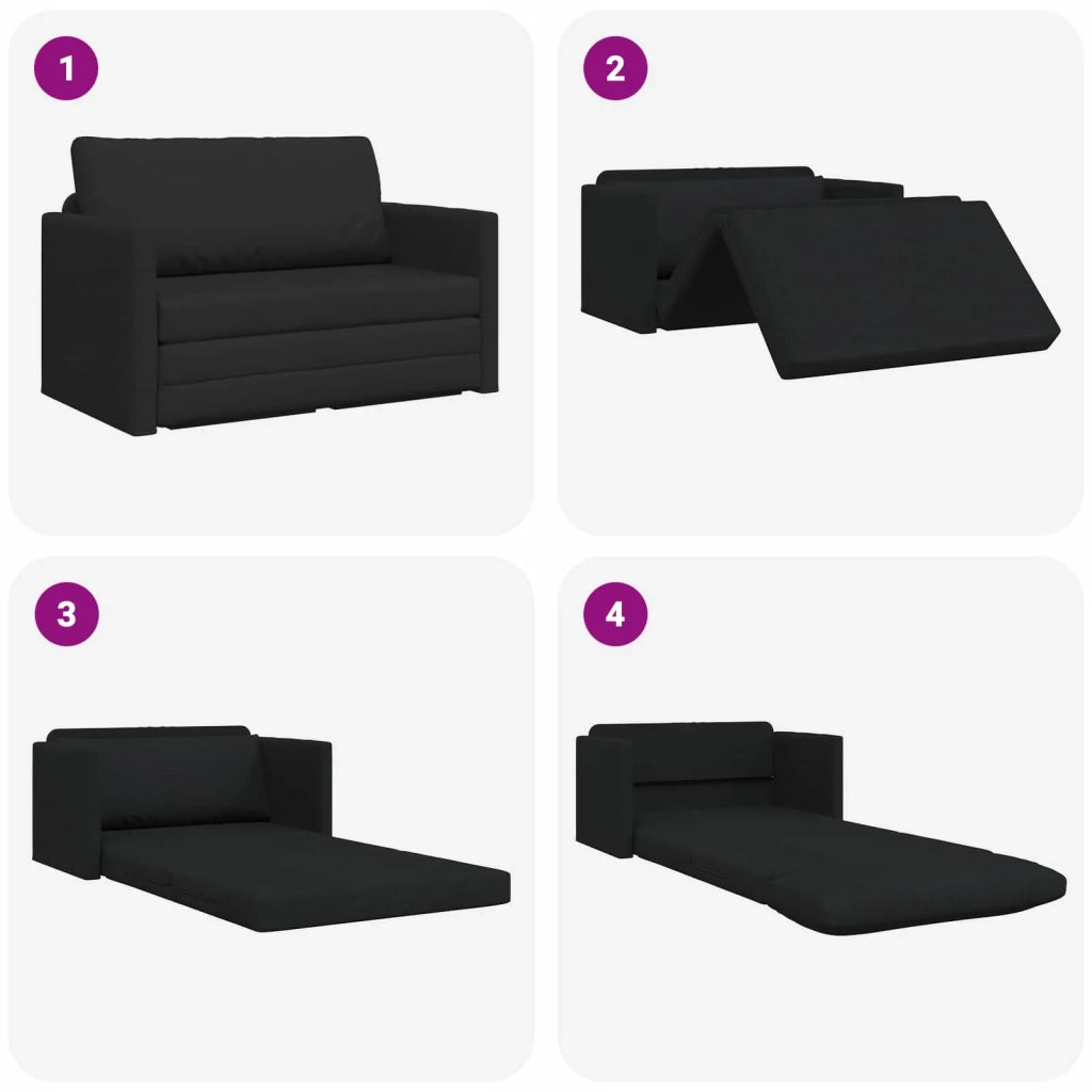 Divano letto | Sof¨¤ letto | Letto singolo 110cm Nero Tessuto