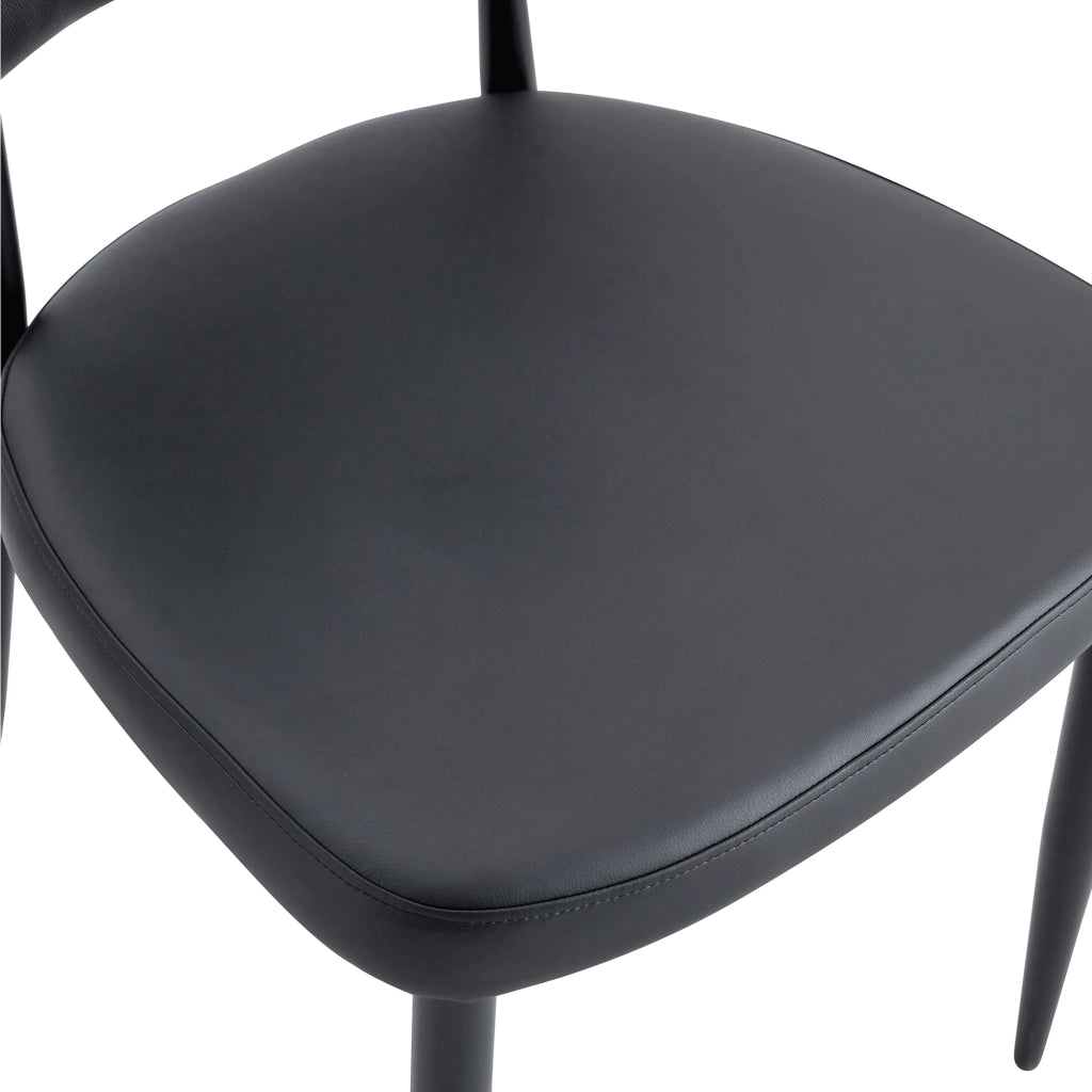 SEDIA DA PRANZO Set da 2 pezzi Nera in PU e Metallo