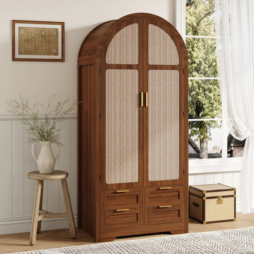 Armadio con Ante Curve e Cassetti ¨C MINIMAL ¨C Guardaroba con Appendiabiti