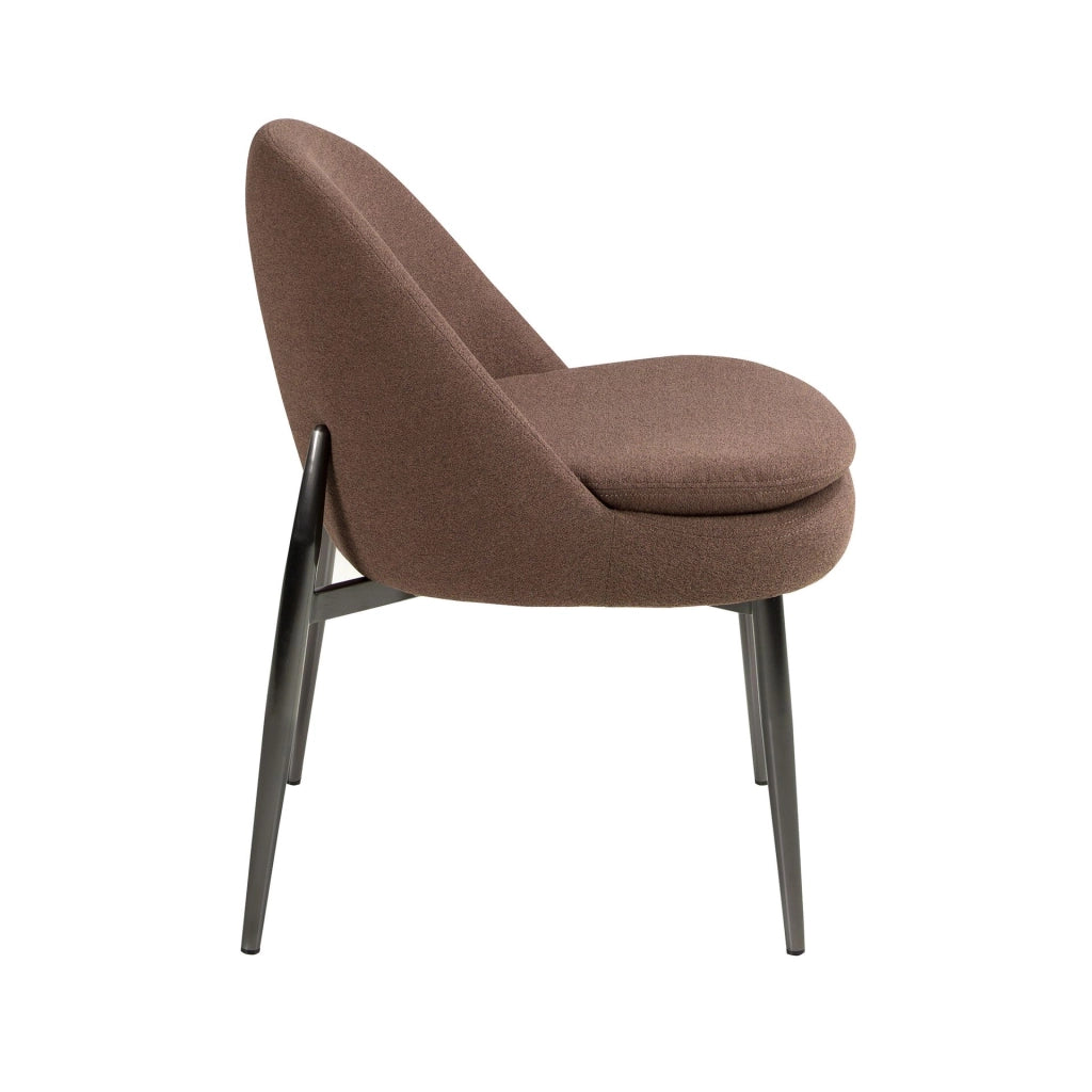 Sedia in tessuto marrone scuro