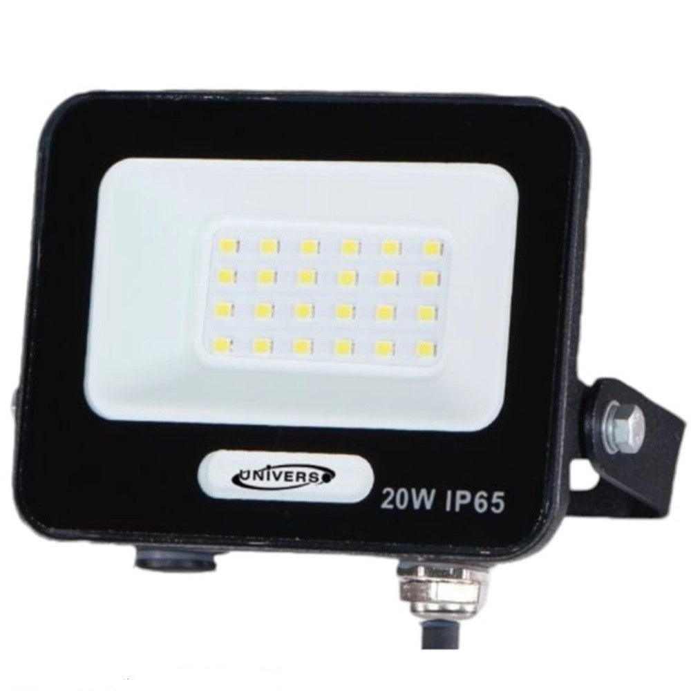 Trade Shop - Faro Proiettore Smd Led Floodlight 20 W Slim Ip65 Luce 3000k 4000k 6500k Ek05-20w - Nero-bianco Freddo      -