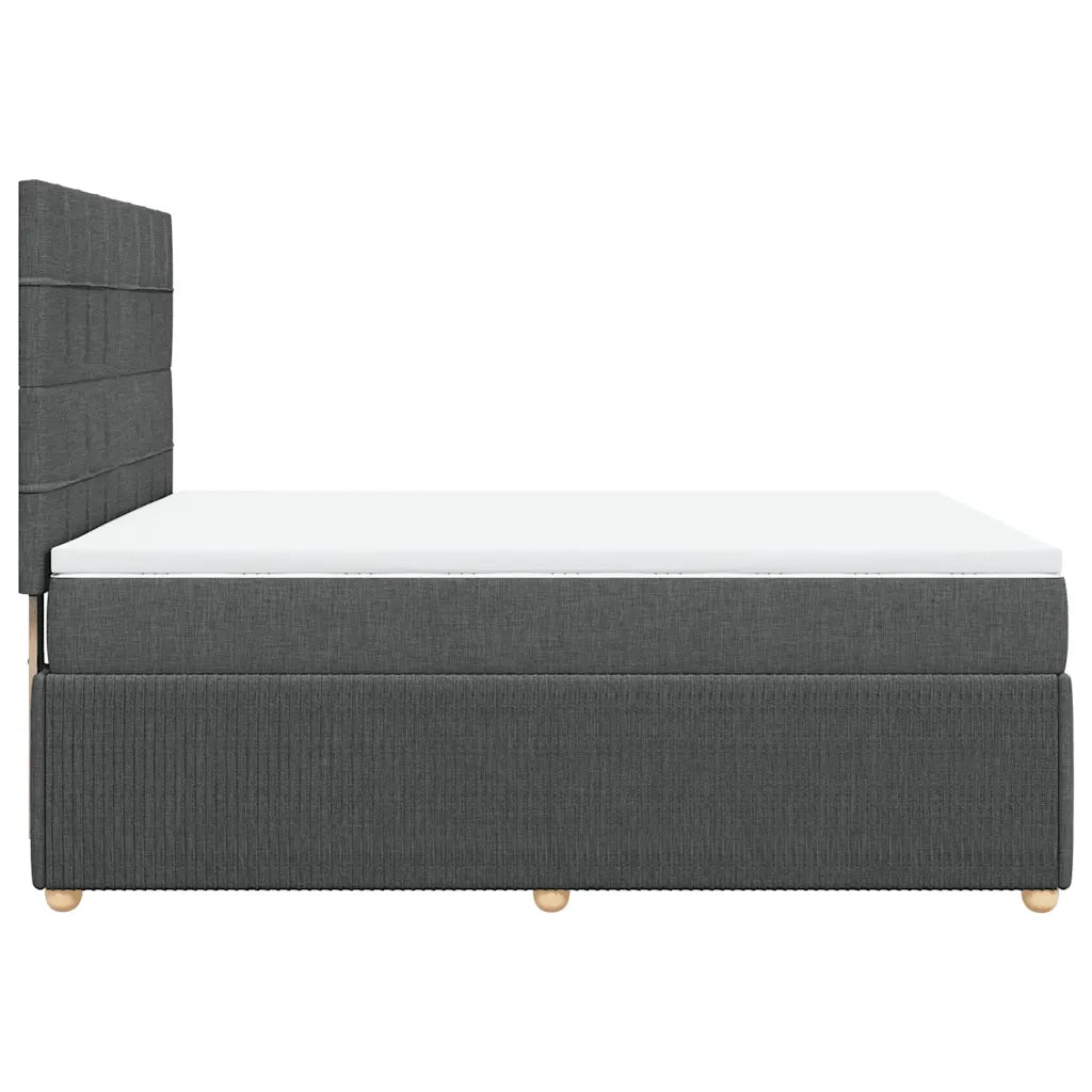 Giroletto a Molle con Materasso Grigio Scuro 140x190 cm Tessuto
