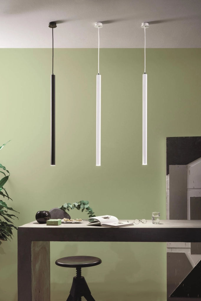 SOSPENSIONE EXAGON H.80CM D.3,5CM NERO LED 3000K 365LM 5W