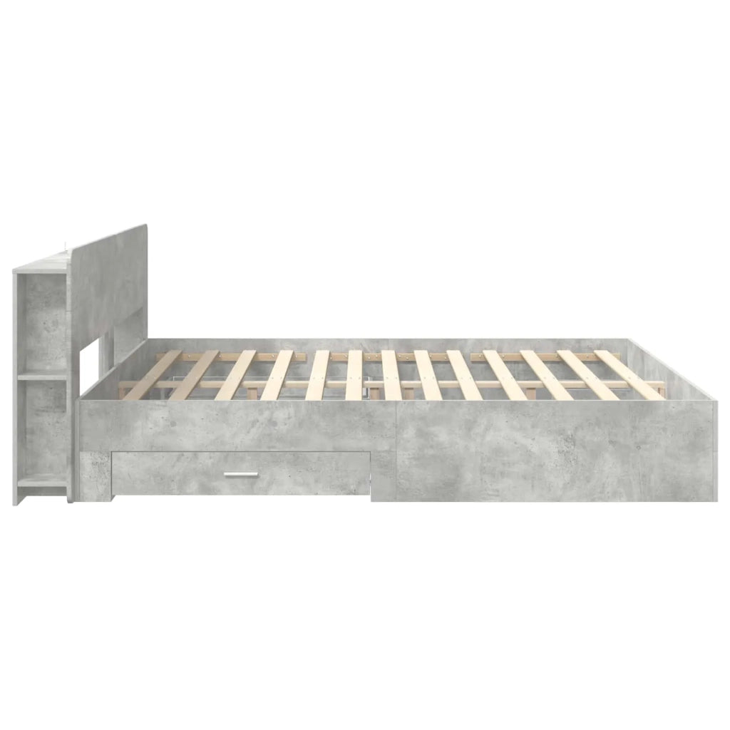 Telaio del letto con storage Grigio Cemento 200 x 200 cm 3433796