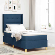 Letto a molle con materasso Blu 140 x 200 cm Tessuto