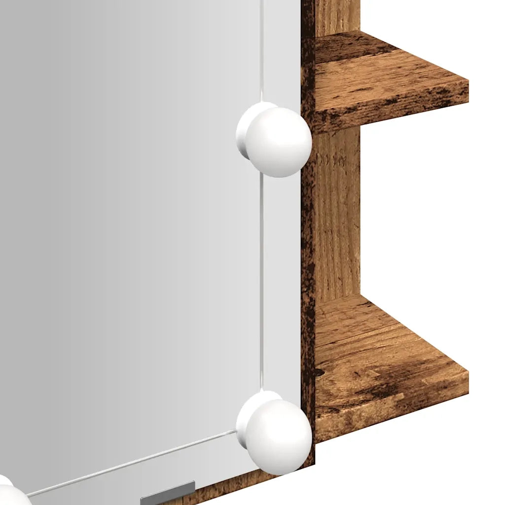Mobile a Specchio | Armadio da bagno con LED Legno Antico 70x16,5x60 cm