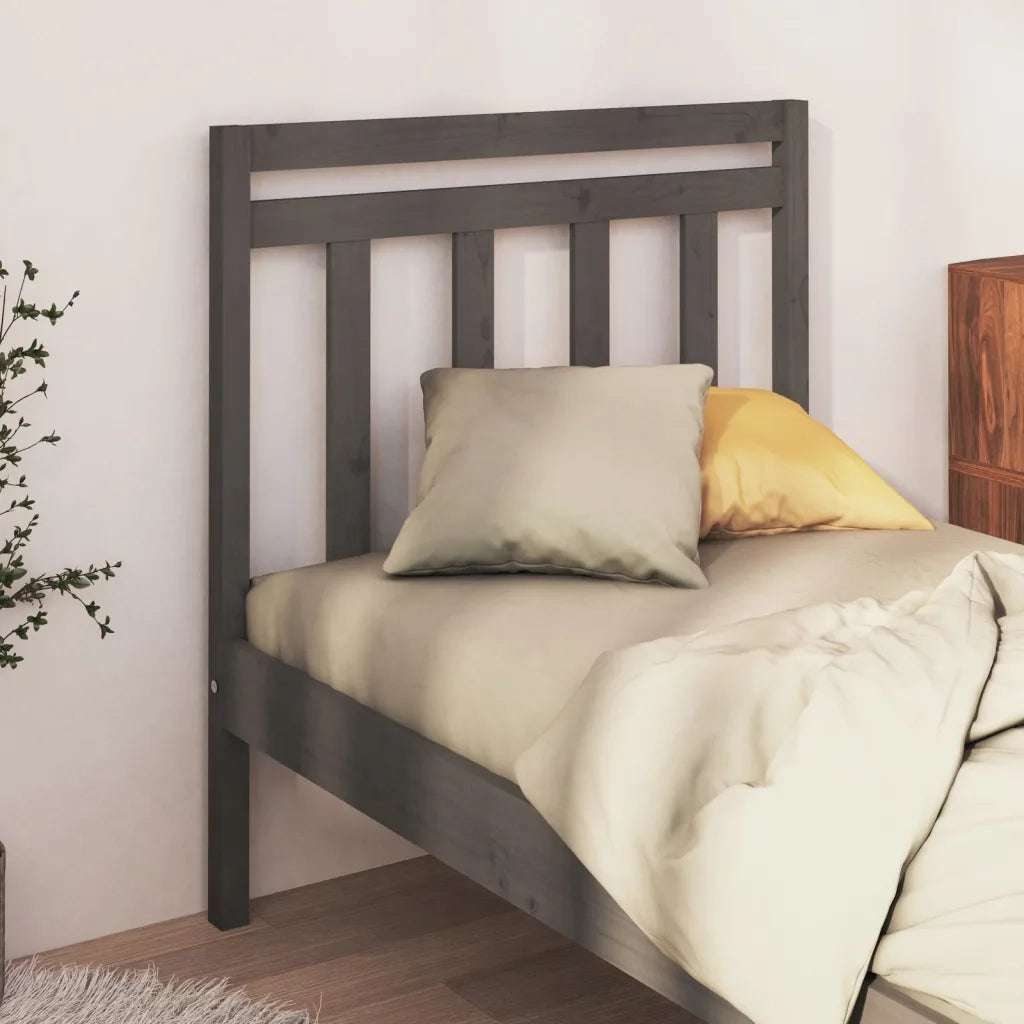 Testiera per Letto-Testata-Testiera Decorativa Grigia 106x4x100cm in Legno Massello di Pino 820459