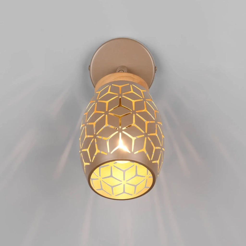 LÚZETE - APPLIQUE DA PARETE 1 LUCE METALLO COFFEE E14 BIRKITA