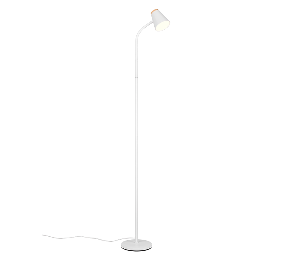 Piantana LED, plastica, bianco, H 145 cm, Pongo