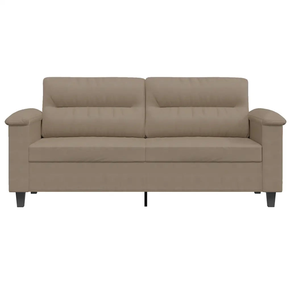 Divano a 2 Posti-Sofa 2 Posti Tortora 140 cm in Tessuto Microfibra