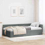 Cornice del letto ad angolo Grigio scuro 90 cm x 200 cm Tessuto 42016044