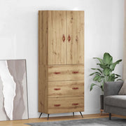 Credenza con Cassetto-Buffet-Armadio da cucina Rovere artigianale 69,5 x 34 x 180 cm 295323