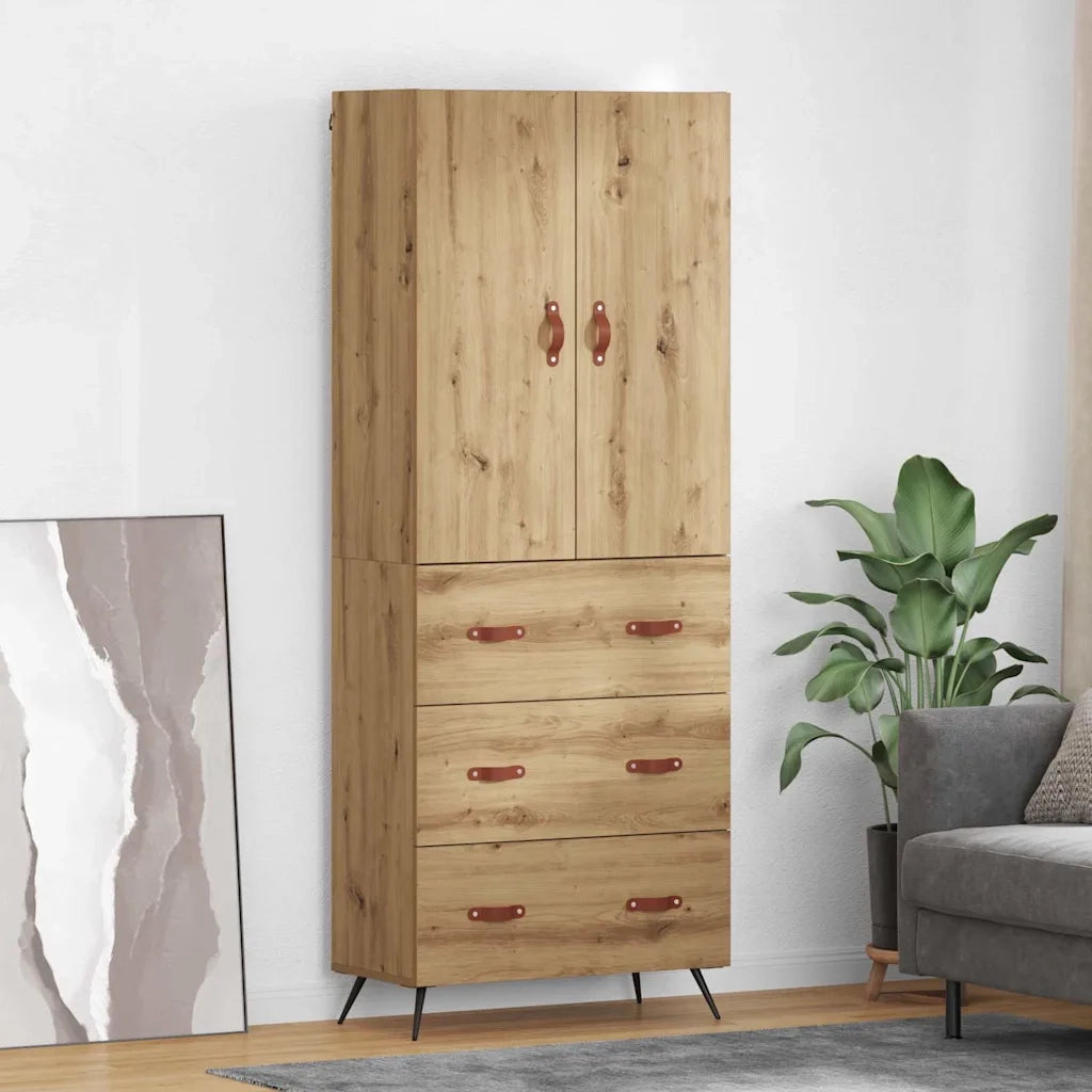 Credenza con Cassetto-Buffet-Armadio da cucina Rovere artigianale 69,5 x 34 x 180 cm 295323