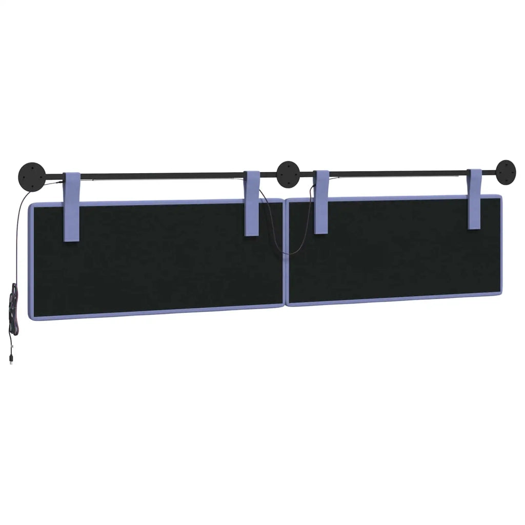 Testiera sospesa Con luce LED Blu jeans Tessuto 3424503