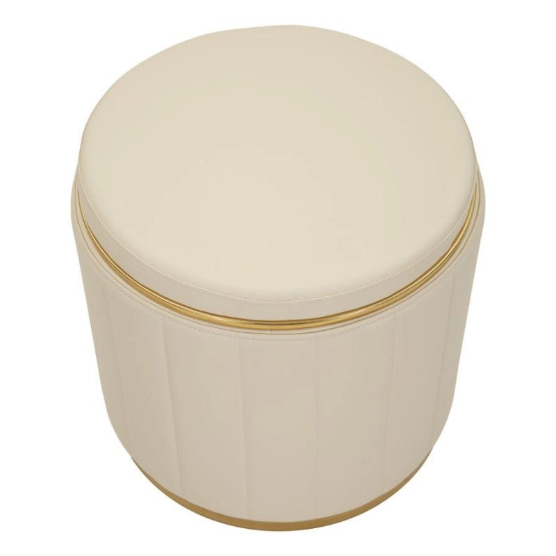 Puff Con Contenitore London Crema cm ø 46,5x44