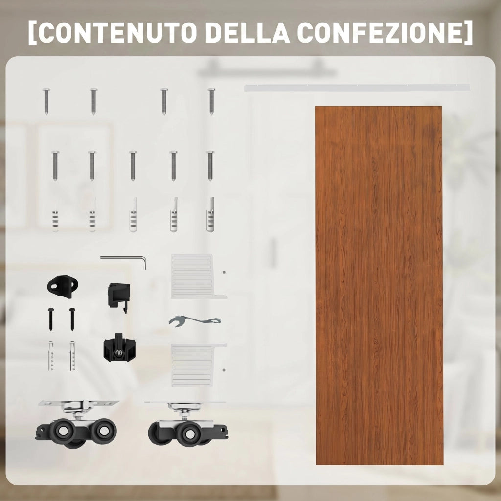 Armadio Scorrevole ¨C Minimal ¨C Effetto Legno Marrone 75x210cm