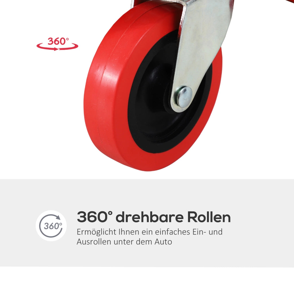 Carrello Sottoauto con Poggiatesta ¨C Xylo ¨C Rosso 100x48x12 cm