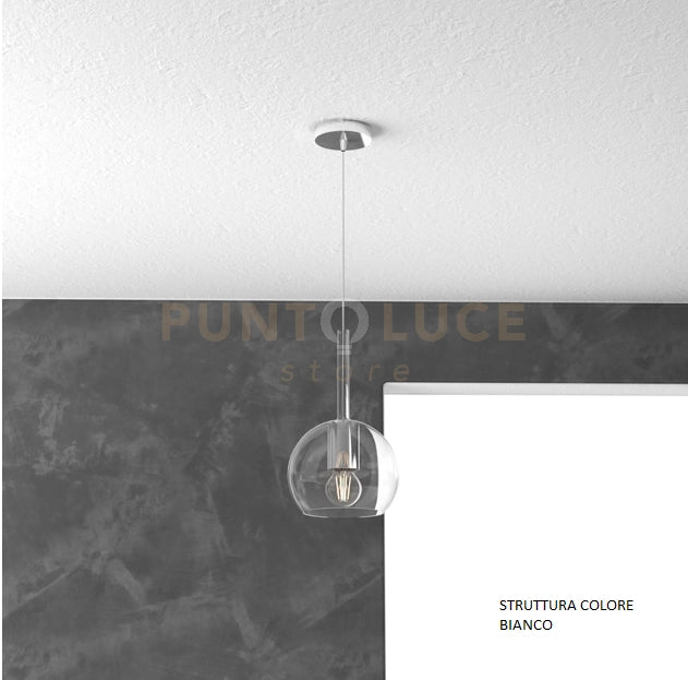 SOSP. BIANCO 1 LUCE PICCOLA TRASPARENTE 1155BI-SP-TR