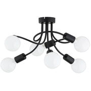 Plafoniera moderna nera bracci intrecciati 6xE27 HITO Alfa