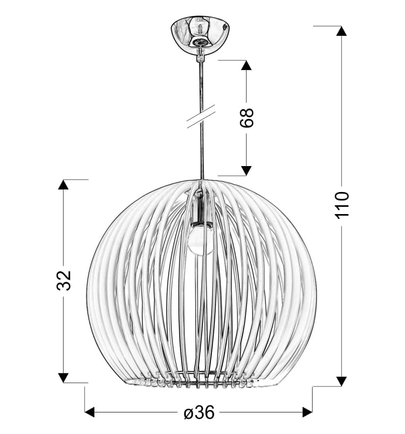 Lampada a sospensione Candellux HAGA Ø36 blu cromata E27
