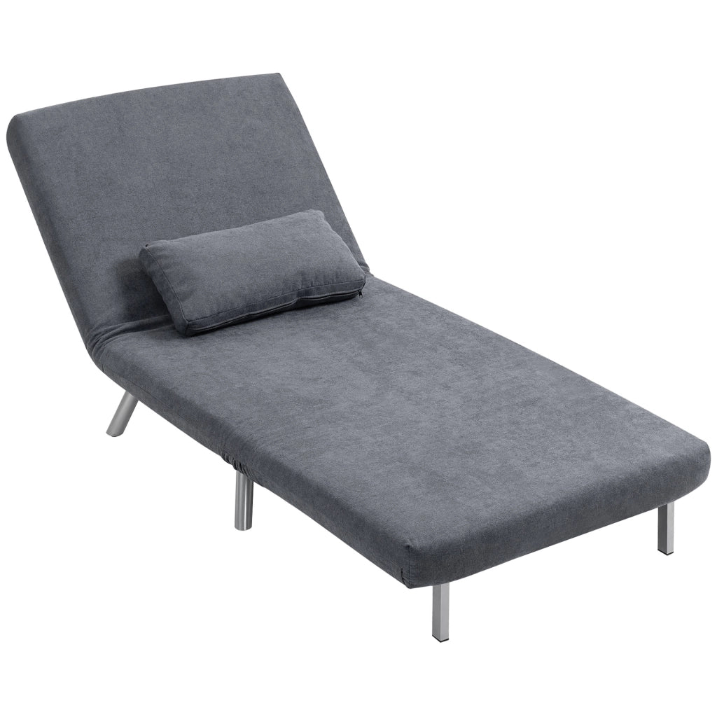 Poltrona letto clic-clac 1 posto con schienale regolabile e cuscino ¨C Xylo ¨C Grigio scuro