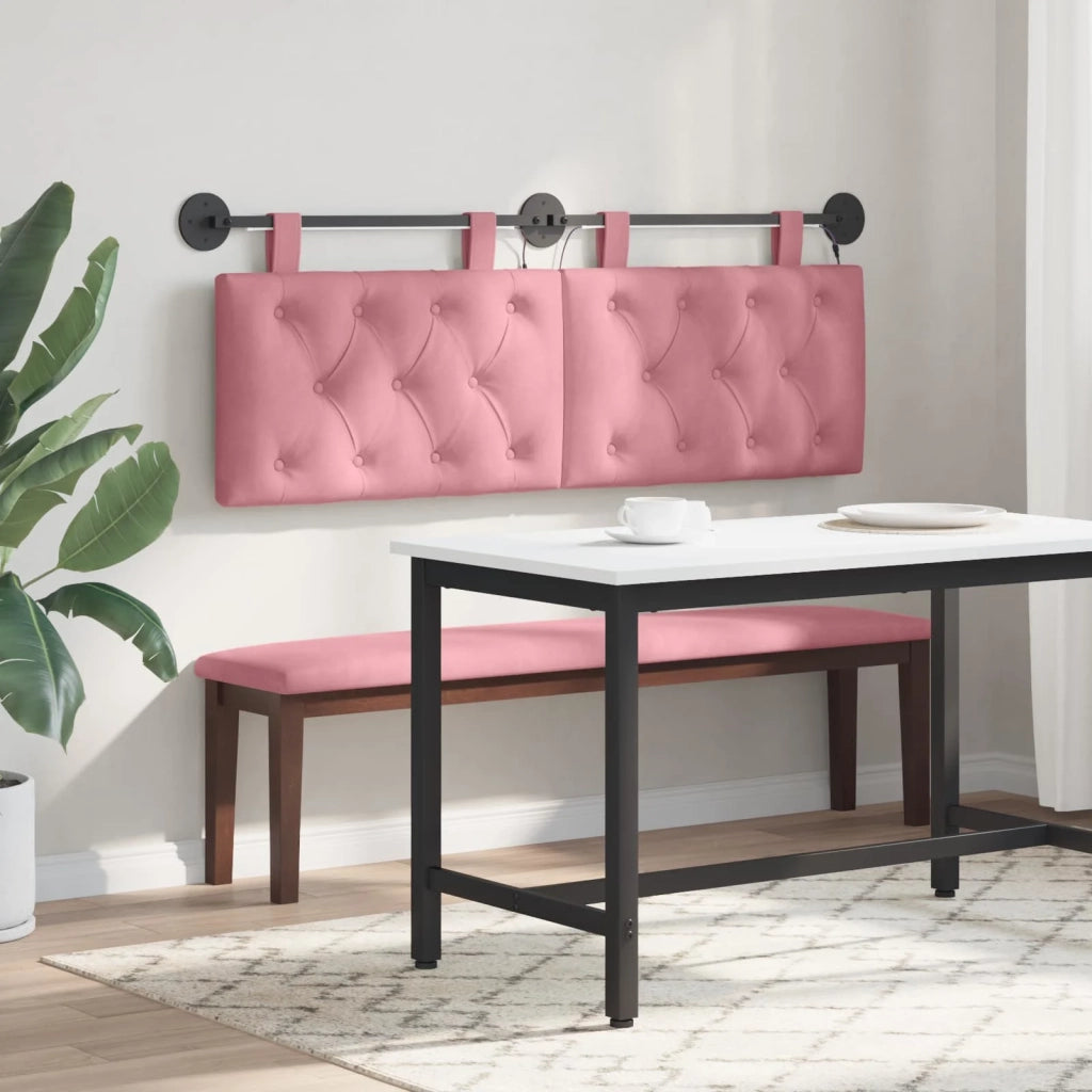 Testiera | Testata sospesa Con luce LED Rosa Velluto