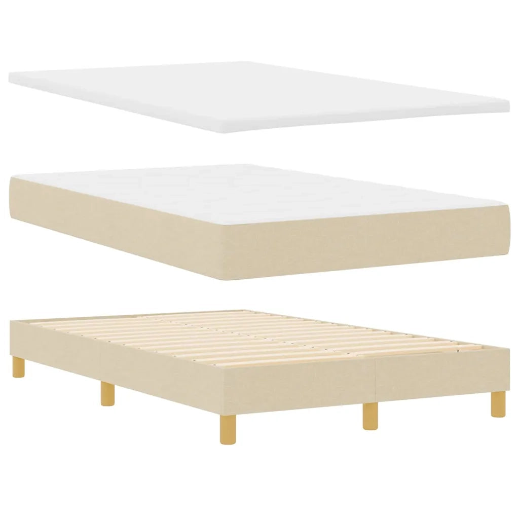 Letto a molle con cuscino Crema 120 x 200 cm Tessuto 3338837