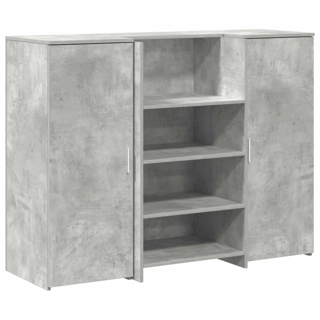 Banco Reception Grigio Cemento 135x50x103,5cm Legno Multistrato 3324190