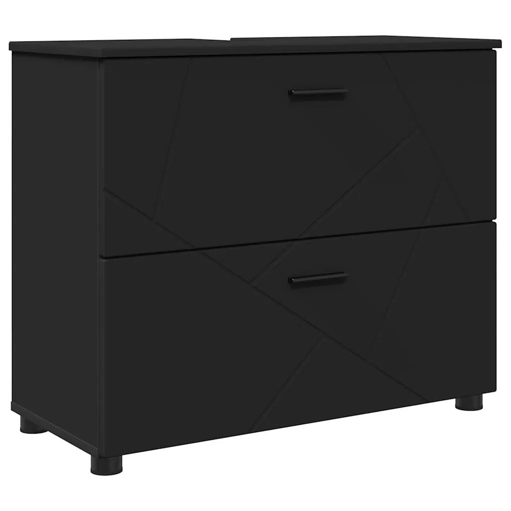 Set di mobili per il bagno con cassetto con porta 5 pcs Nero 3393064
