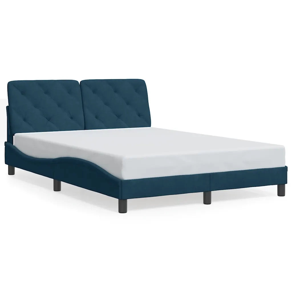 Giroletto senza Materasso Blu 140x190 cm in Velluto