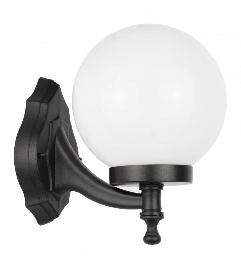 Applique esterna a globo 20cm nera E27 IP43 SU-MA KULE