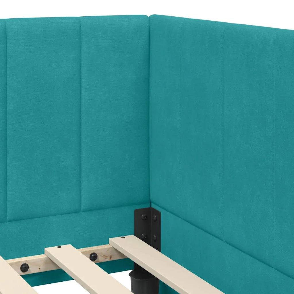 Struttura Letto Angolare con Materasso 2 pcs Turchese Velluto 3393876