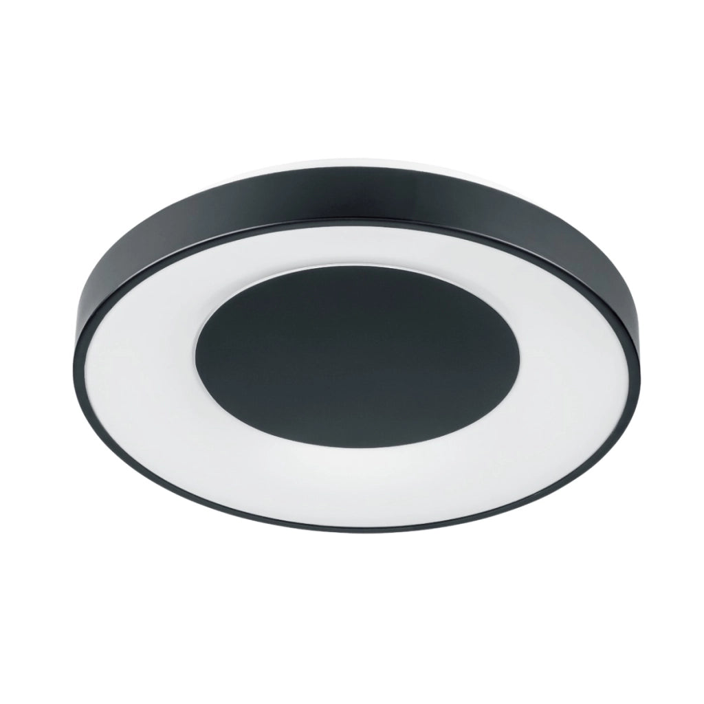 Plafoniera LED 48W rotonda 38cm nera telecomando IP44