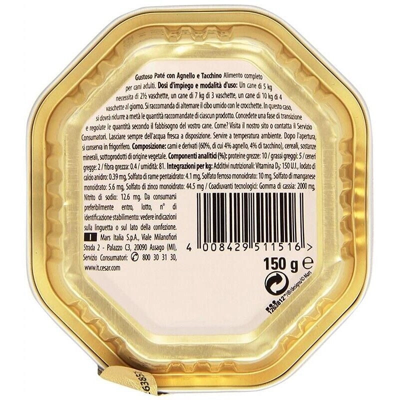 CESAR VASCHETTA PATE' CON AGNELLO E TACCHINO 150 GR RICETTE CLASSICHE