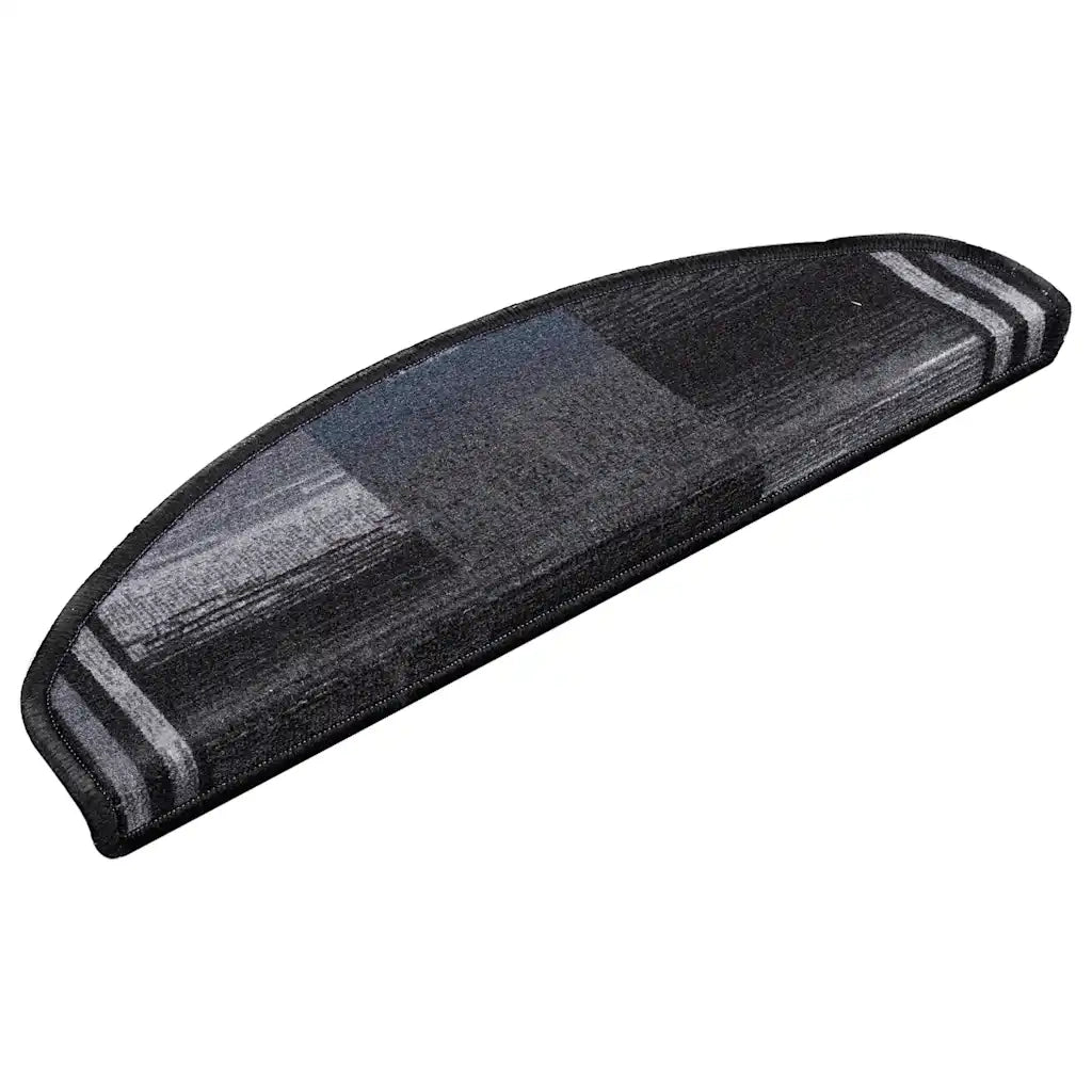 Tappetini Autoadesivi per Scale 15 pz | Gradini per Scale Nero e Grigio 65x21x4 cm