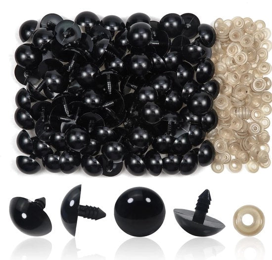 Occhi di sicurezza per bambole - 20 mm - Occhi in plastica - 150 pezzi - Adatti per marionette e progetti DIY -