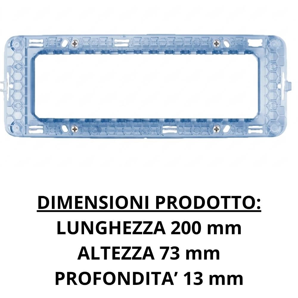 Supporto placche ave s44 per scatole rettangolari con viti *** numero posti 7 moduli, confezione 1