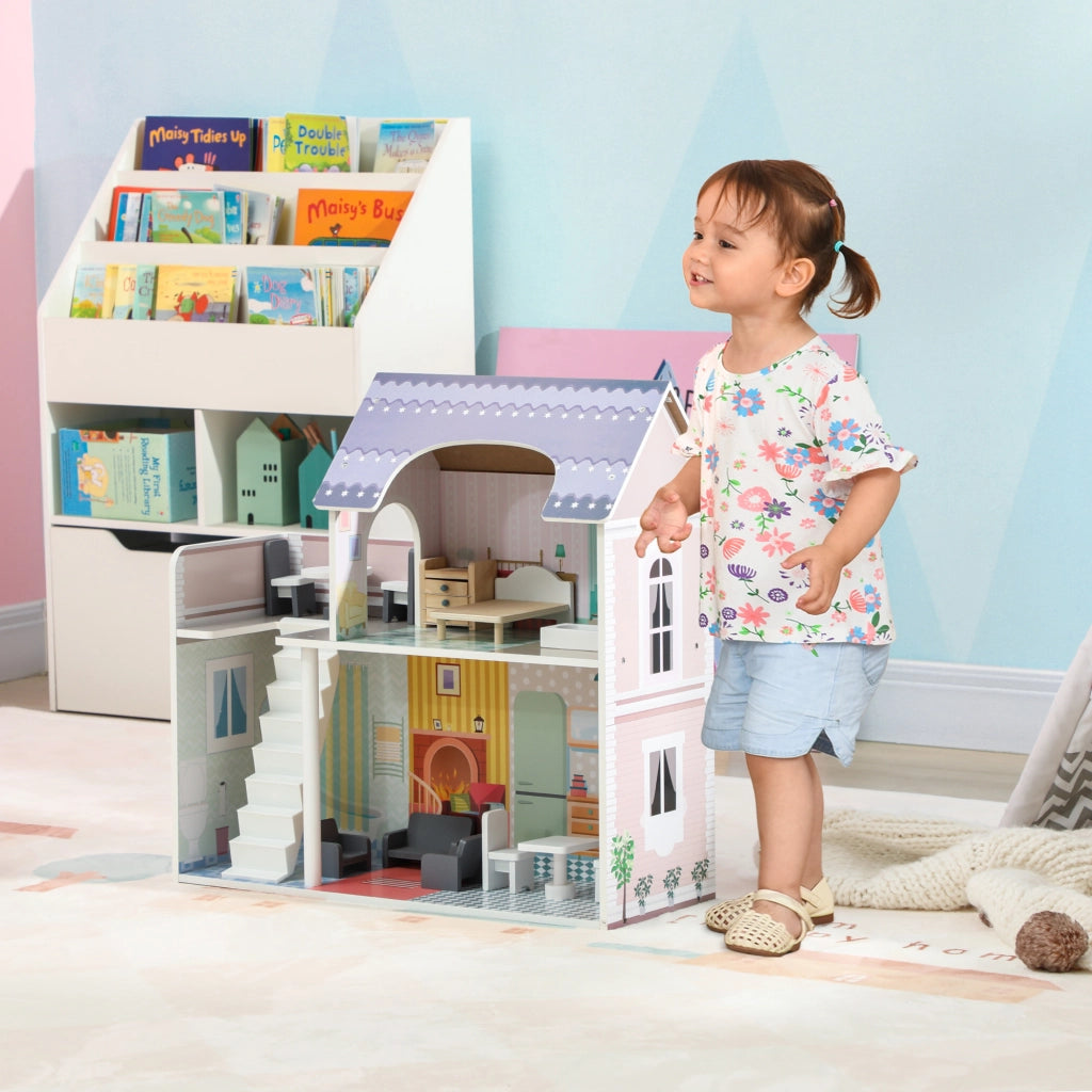 Casetta per Bambini con Balcone e Mobili ¨C Zephmum ¨C Multicolore