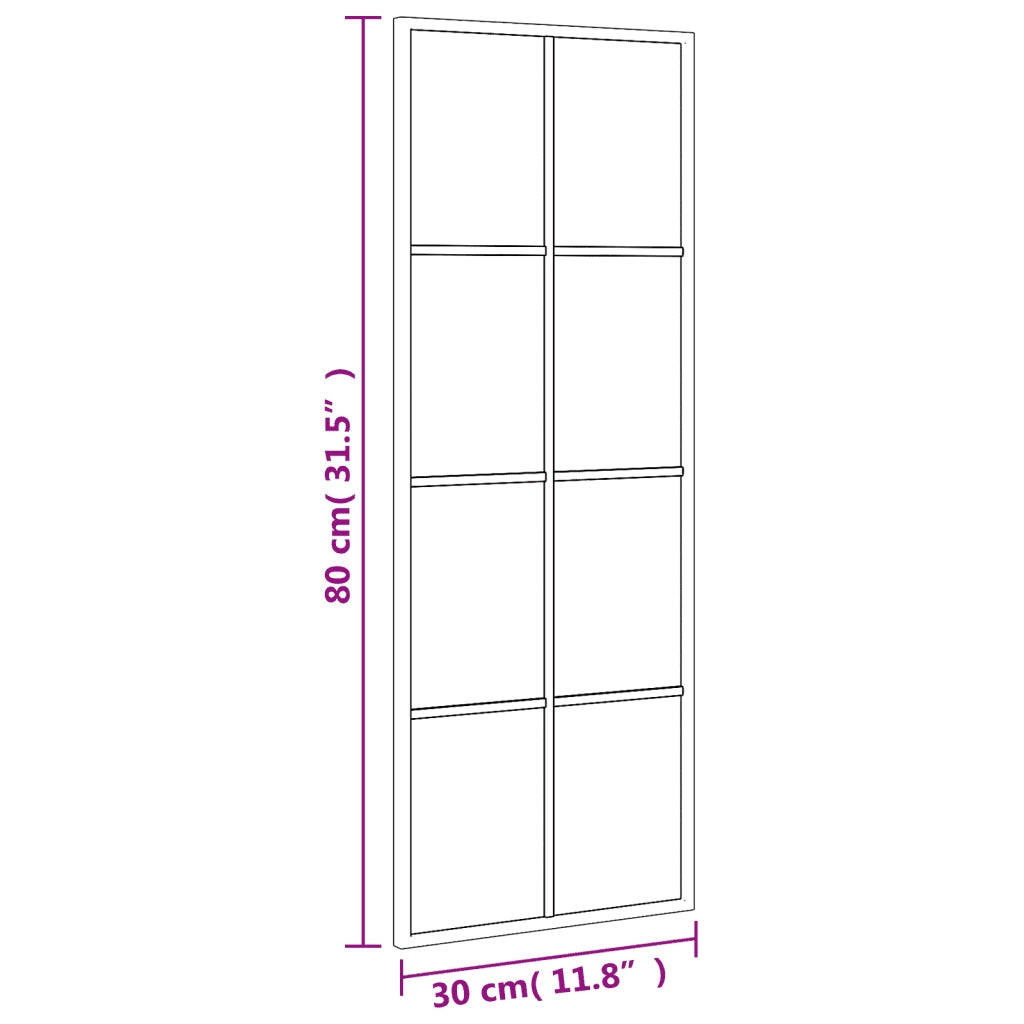 Specchio da Parete | Specchio decorativo Nero 30x80 cm Rettangolare in Ferro