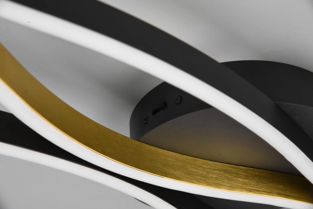 Plafoniera moderna LED Trio Blaze oro/nero 107cm CCT