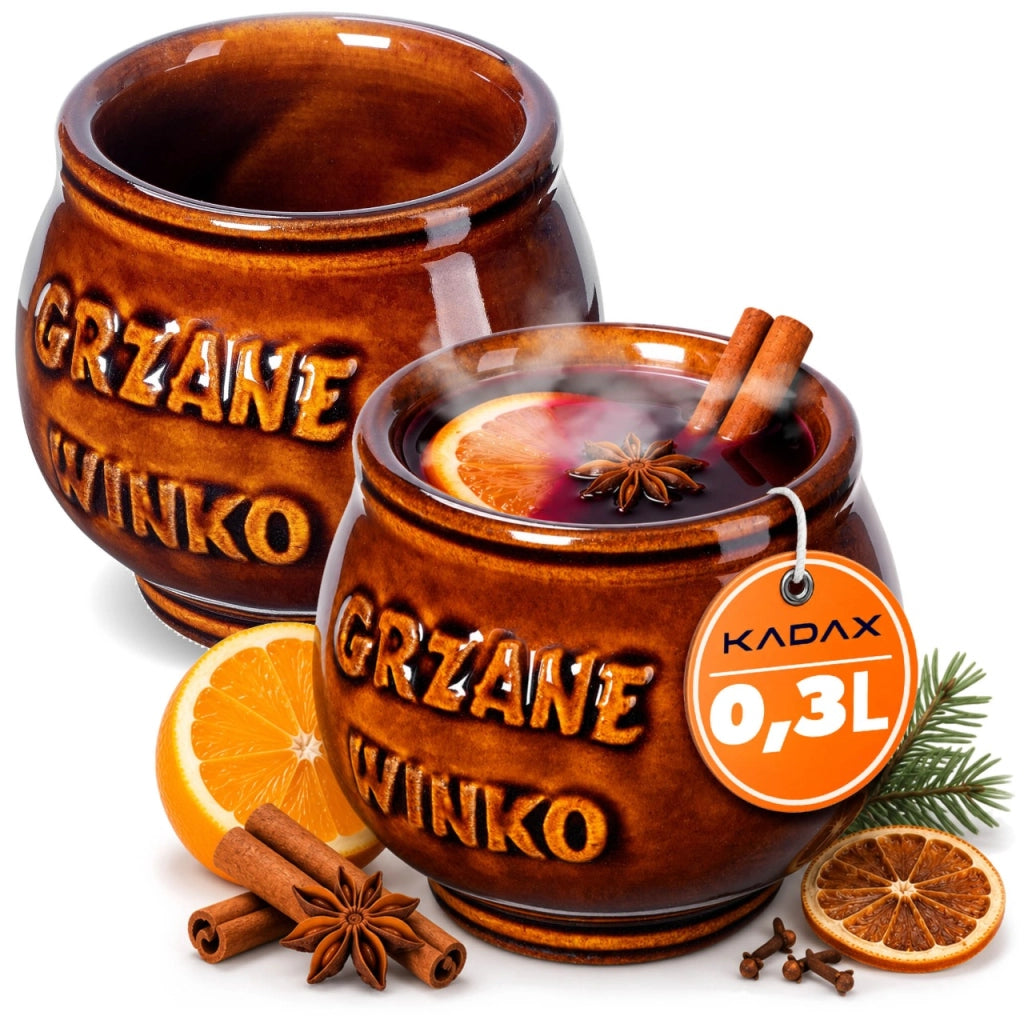 Set di 2 tazze da vin brulé KADAX da 300 ml in gres.