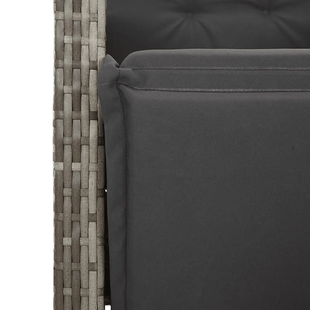 Set da Pranzo da Giardino 5 pz con Cuscini in Polyrattan Grigio 3212241