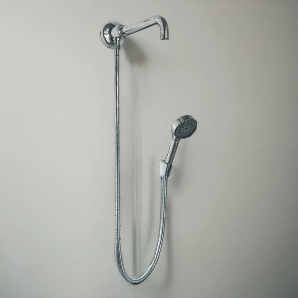 Kit doccia deviatore a pressione con doccetta e braccio 40 cm