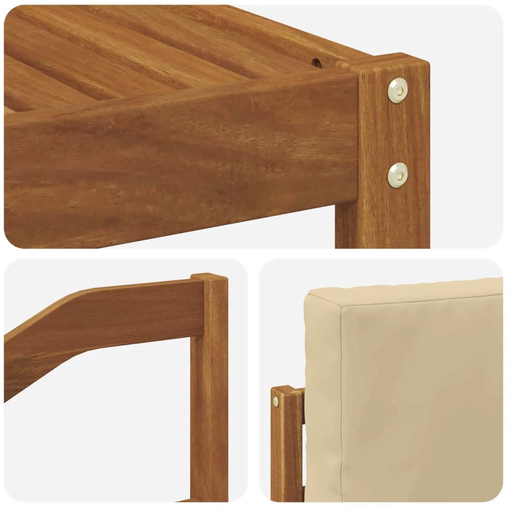 Set di divani da esterno con cuscino 6 pcs Naturale e Beige 3366446