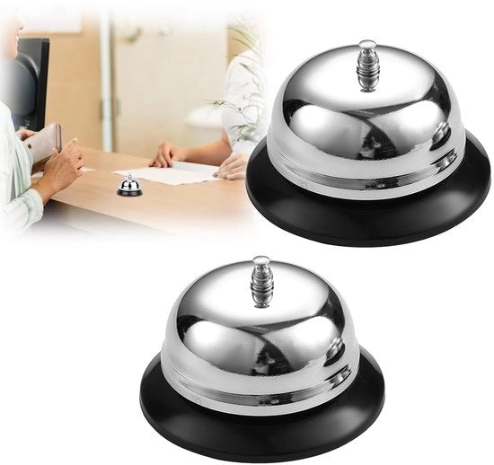 Set di 2 Pedali Antiscivolo Cromati - Livello di Rumore fino a 90dB - Robusto Acciaio di Carbone - Meccanismo di Reset Automatico - Pedale per Tavolo