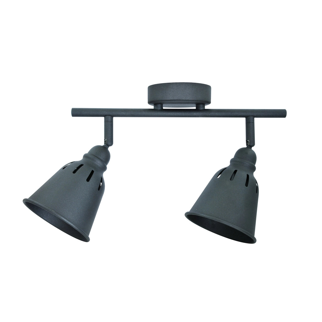 Lampada parete/soffitto orientabile 2 luci nera E14 Polux