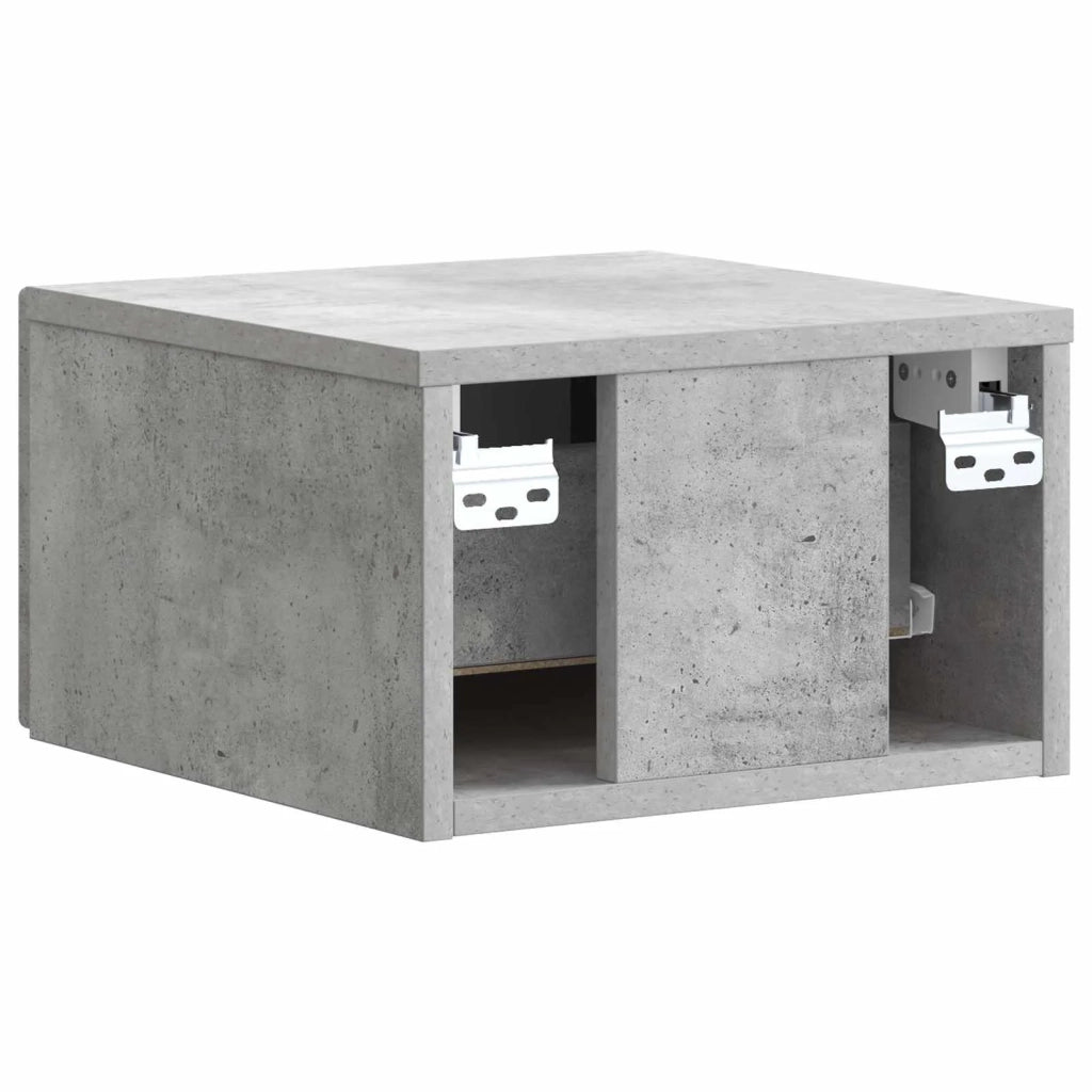 Mobiletto da notte a muro con cassetto 2 pcs Grigio Cemento 898432
