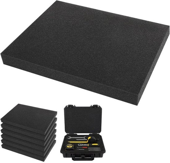 Cassetta di stoccaggio per attrezzi in gomma espansa, 6 pezzi, 400 x 300 x 40 mm, gomma espansa cubica, per tavolo, per fai da te, isolamento, come cassetta di stoccaggio per attrezzi per tagliare a misura.
